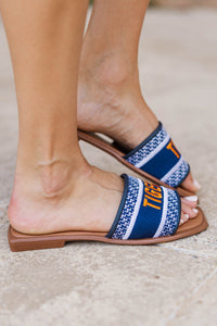 Walk On Navy Tigers Slide Sandals