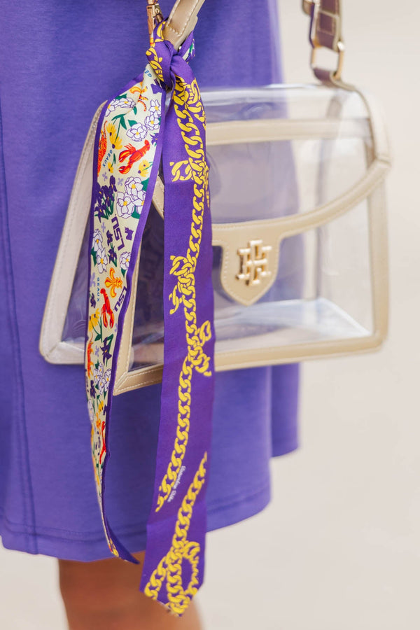 Saturday Silks: Knot Your Average Purple Purse Scarf