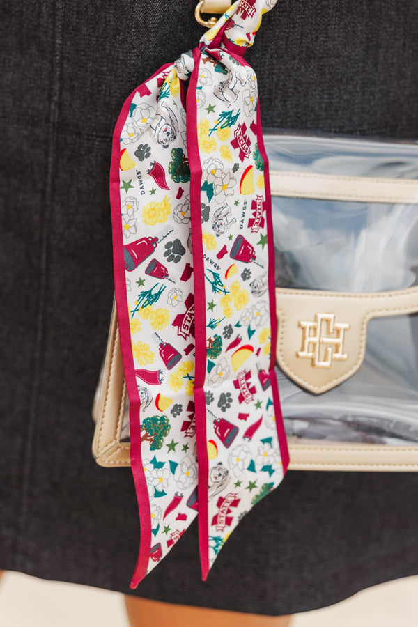 Saturday Silks: Knot Your Average Maroon Purse Scarf