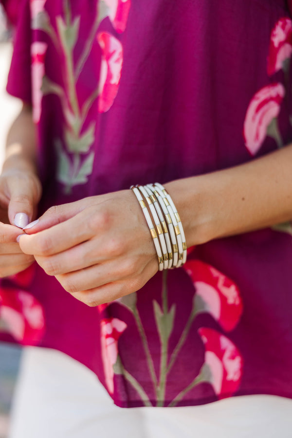 BuDhaGirl Ivory Veda Bangles - Set of 6