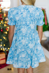 Girls: At The Time Light Blue Toile Dress