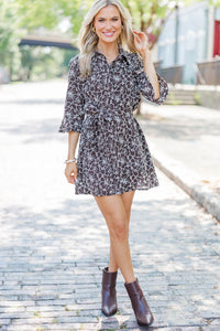 Wherever The Wind Blows Brown Eyelet Dress