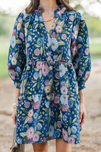 Sweet Little Things Navy Ditsy Floral Dress