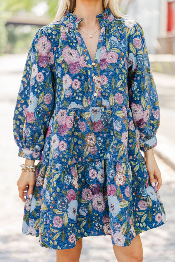 Sweet Little Things Navy Ditsy Floral Dress