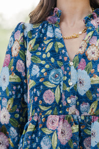 Sweet Little Things Navy Ditsy Floral Dress