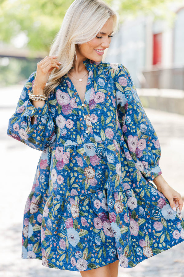 Sweet Little Things Navy Ditsy Floral Dress