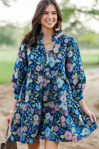 Sweet Little Things Navy Ditsy Floral Dress