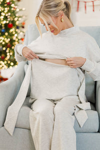 NURSING COLLECTION: Better With Me Heather Gray Funnel Neck Sweatshirt