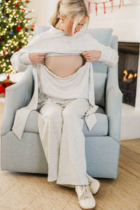 NURSING COLLECTION: Better With Me Heather Gray Funnel Neck Sweatshirt