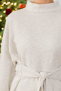 NURSING COLLECTION: Better With Me Heather Gray Funnel Neck Sweatshirt