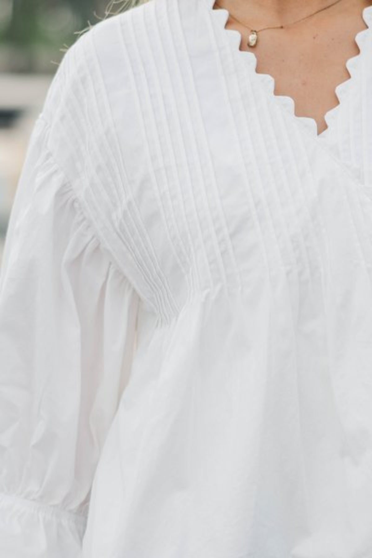 The Anna Marie White Pleated Blouse – Shop the Mint