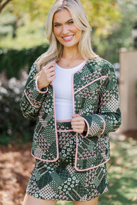 To The Countryside Olive Patchwork Skirt