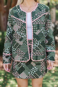 To The Countryside Olive Patchwork Jacket