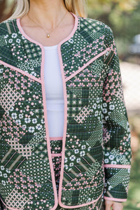 To The Countryside Olive Patchwork Jacket