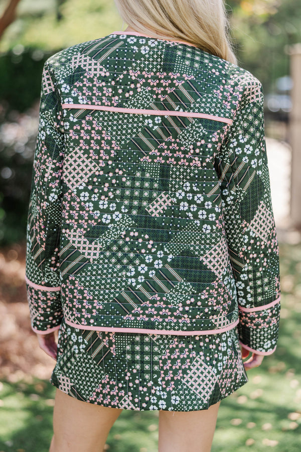 To The Countryside Olive Patchwork Jacket