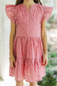 Girls: At This Time Mauve Pink Harvest Toile Dress