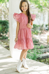 Girls: At This Time Mauve Pink Harvest Toile Dress