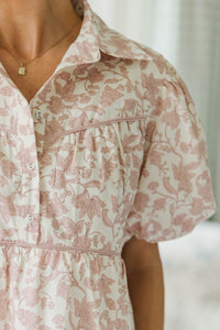 NURSING COLLECTION: Giving Your All Pink Toile Blouse