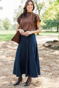 THML: Meant For Keeps Brown Suede Blouse