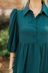 Love Found Teal Tiered Midi Dress