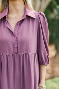 Love Found Plum Tiered Midi Dress