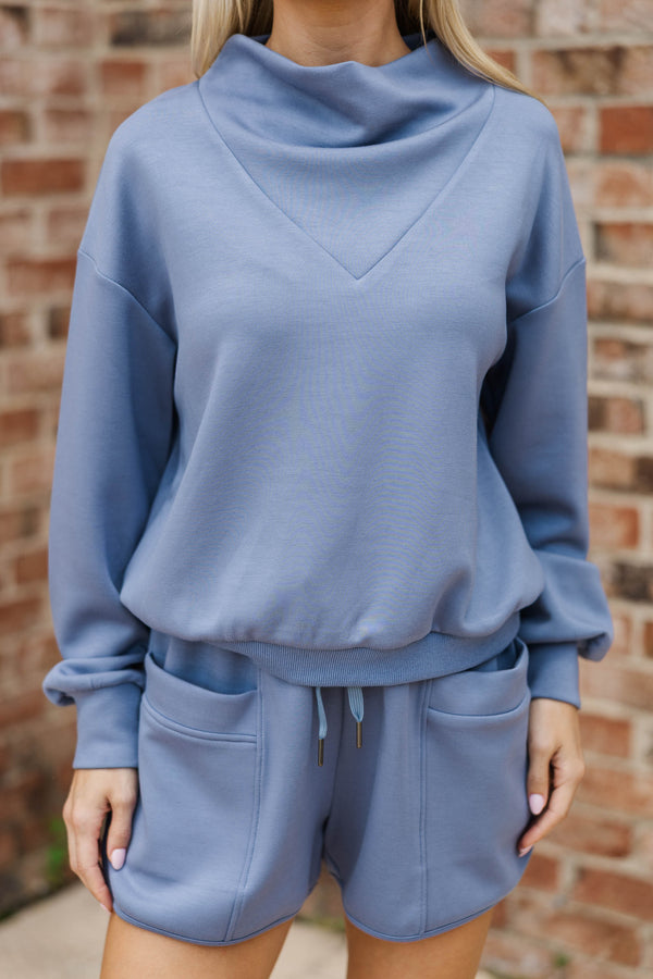 Running On Schedule Blue Athleisure Set