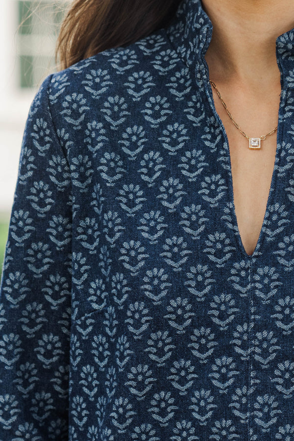 Make It Count Blue Denim Dress