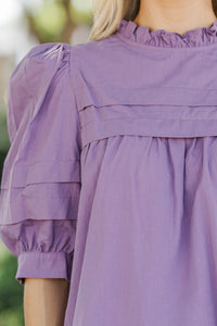 Speak Up Dusty Lavender Babydoll Blouse