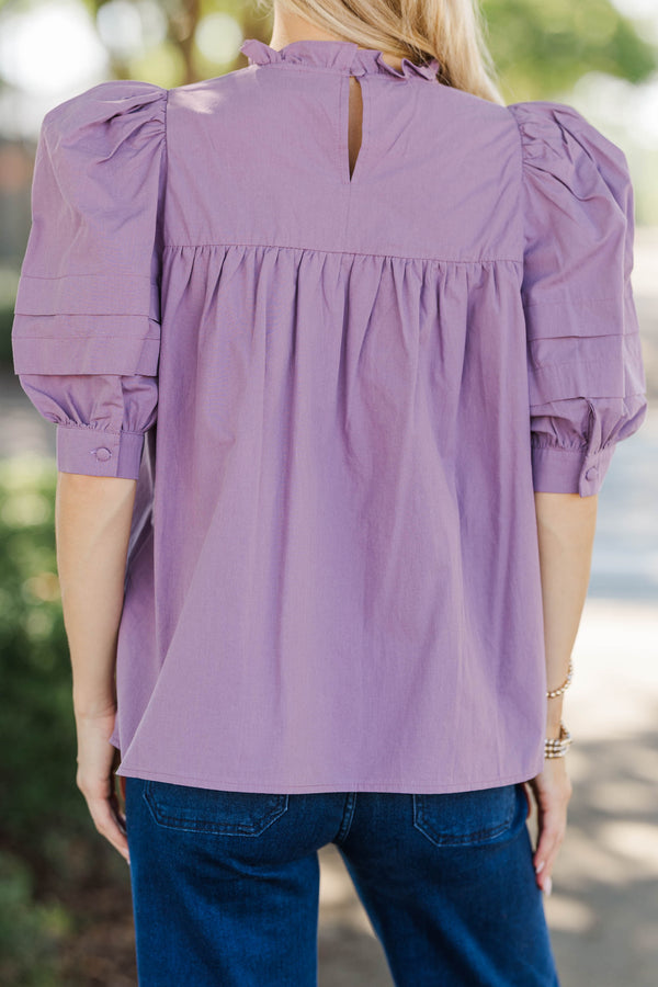 Speak Up Dusty Lavender Babydoll Blouse