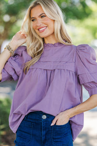Speak Up Dusty Lavender Babydoll Blouse