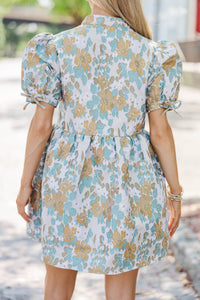 Of Your Dreams Teal Brocade Babydoll Dress