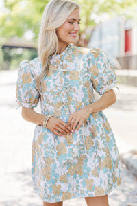 Of Your Dreams Teal Brocade Babydoll Dress