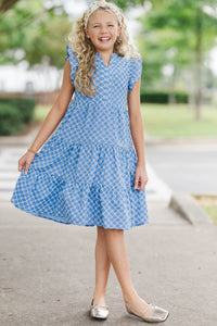 Girls: Make It Your Own Blue Eyelet Midi Dress