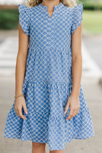 Girls: Make It Your Own Blue Eyelet Midi Dress