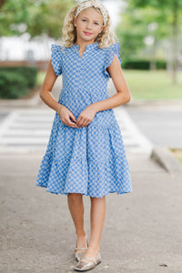 Girls: Make It Your Own Blue Eyelet Midi Dress