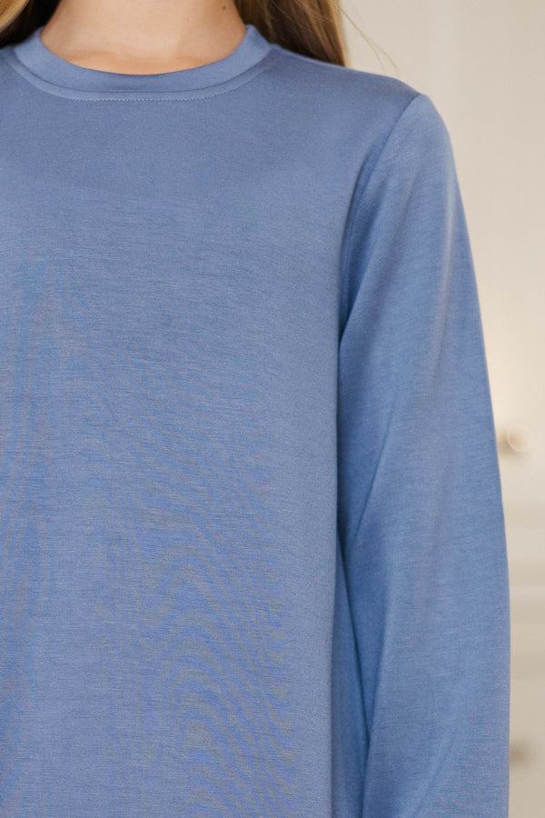 Girls: Roam Free Blue Leopard Print Sweatshirt Dress