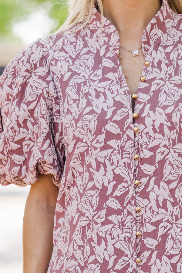 Listen To Me Mauve Floral Midi Dress