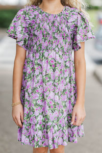 Girls: Find Your Way Lavender Floral Dress