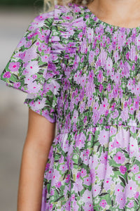 Girls: Find Your Way Lavender Floral Dress
