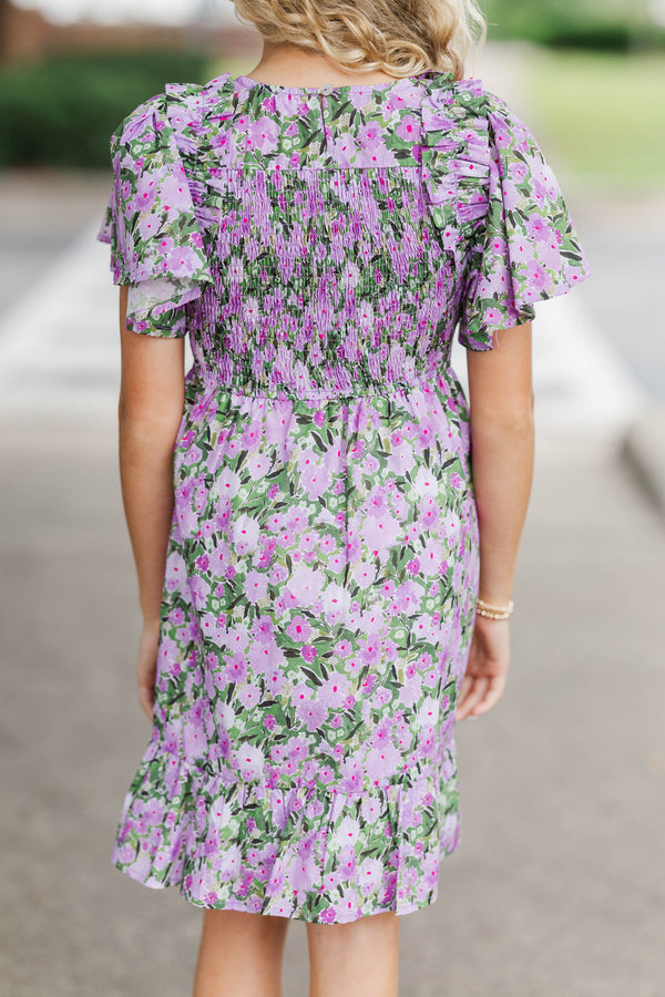 Girls: Find Your Way Lavender Floral Dress