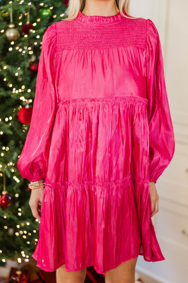 NURSING COLLECTION: Be Your Best Fuchsia Pink Taffeta Dress
