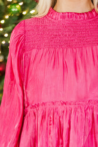 NURSING COLLECTION: Be Your Best Fuchsia Pink Taffeta Dress