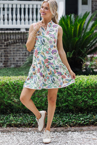 Softly Stated Cream Paisley Dress