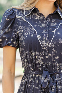 Smiles For Days Navy Midi Dress