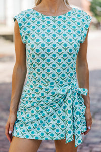 A Pop Of Pretty Blue Medallion Dress
