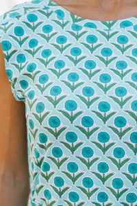 A Pop Of Pretty Blue Medallion Dress