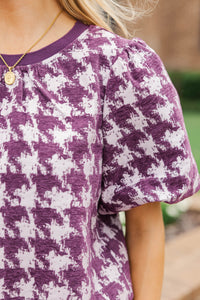 A Subtle Statement Plum Plaid Blouse