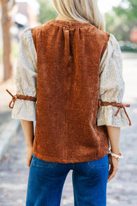 A Touch Of Luxe Mocha Velvet Blouse
