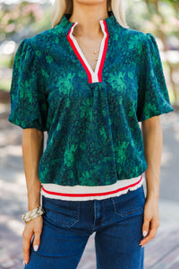 Botanical Balance Green Floral Blouse