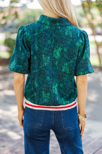 Botanical Balance Green Floral Blouse
